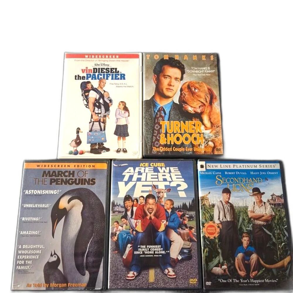 DVD Movie Lot The Pacifier Turner Hooch Secondhand Lions Ice Cube 5 Movies